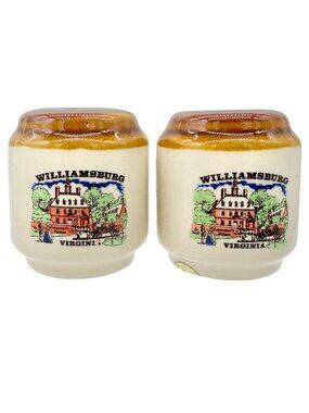 Williamsburg Virginia Ceramic Salt and Pepper Shakers Governors Palace Design